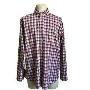 BOGOSSE Long Sleeve Shirt Mens Size XL Size 5 Multi Colored Plaid EUC
